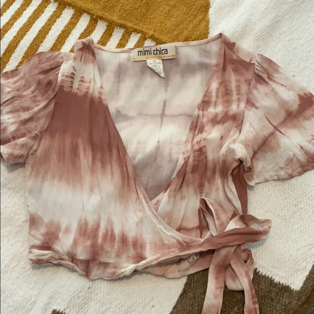 Boho Crop Cap Sleeve Wrap Top